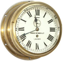 London & North Western Railway 8in dial brass cased ships clock with a Smiths Astral going barrel