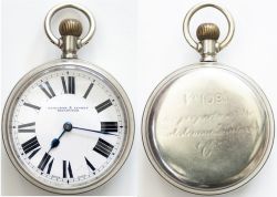 Caledonian Railway nickel cased pocket watch with Swiss Zenith lever movement 2424328 which dates