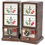 GWR 1947 double line mahogany cased block instruments a pair, both complete with both flaps and in