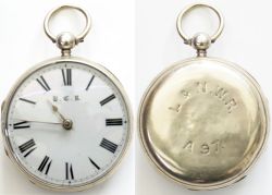 Vale Of Clwyd Railway nickel cased pocket watch with fully signed English fusee movement by DAVID