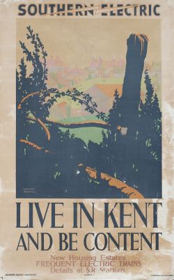 Poster SOUTHERN ELECTRIC LIVE IN KENT AND BE CONTENT by Gregory Brown. Double Royal 25in x 40in,
