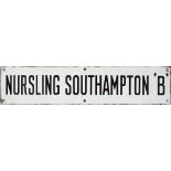 Southern Railway signal box circuit enamel sign NURSLING SOUTHAMPTON B. Measures 18in x 4in and is