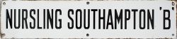 Southern Railway signal box circuit enamel sign NURSLING SOUTHAMPTON B. Measures 18in x 4in and is