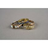 An 18ct gold sapphire and diamond ring (lacking two stones),