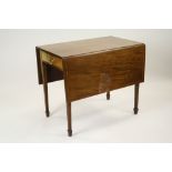 A 19th century mahogany and satinwood strung Pembroke table with single end drawer and raised on