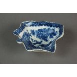 A Caughley shell form pickle dish transfer-printed in the Pleasure Boat pattern, circa 1785,