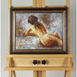 Barton (20th century) Reclining female nude, oil on canvas,