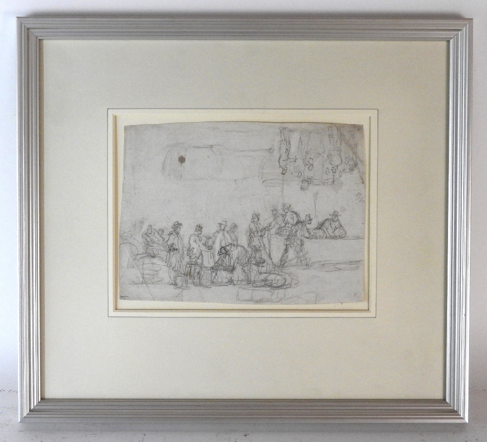 William Anderson (1757-1837) Composition study, pencil, Abbot and Holder label verso, - Image 4 of 9