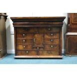 An 18th century crossbanded and herringbone strung walnut cabinet top,