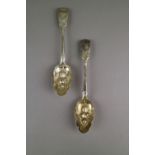 A pair of silver Fiddle pattern spoons, William Eaton, London 1810,