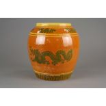 A Chinese taste slipware jar, 19th/20th Century, of ovoid form,