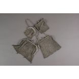 A silver mesh purse, London Chain Bag Co Ltd, London 1926, together with a further small examples,
