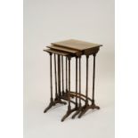 A nest of three mahogany graduated occasional tables, 19th century,