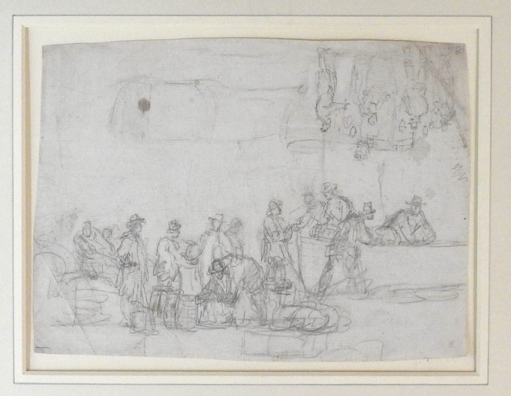 William Anderson (1757-1837) Composition study, pencil, Abbot and Holder label verso,