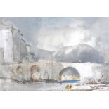 Cecil A Hunt RWS (1870-1965) Bridge at Sisteron,