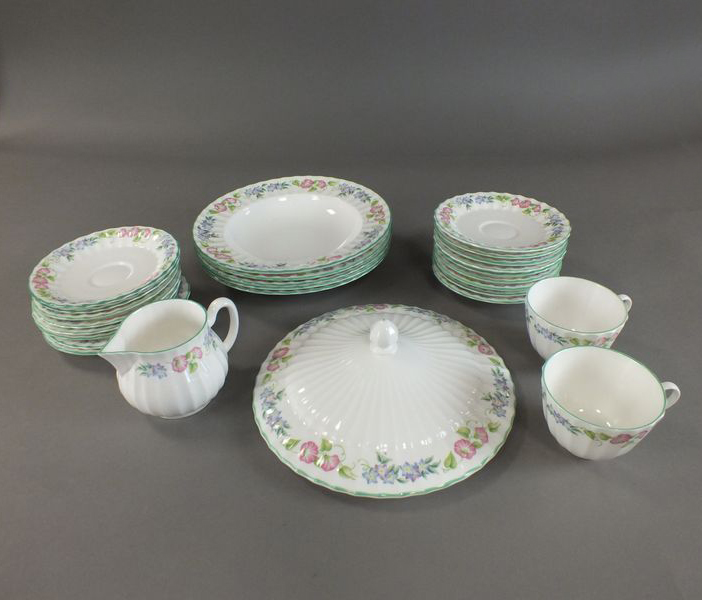 A Royal Worcester tea and dinner service together with a Copeland dinner service