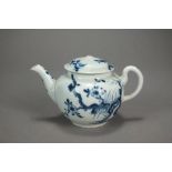 A Worcester porcelain toy or miniature teapot and cover painted in the 'Prunus Root' pattern,