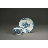 A Caughley porcelain tea bowl and saucer, circa 1775-80,