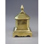 A brass tobacco box and cover, 18th century,