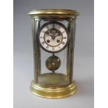 A late 19th-century French oval four-glass mantel clock by S.