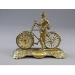 A novelty brass desk timepiece by the British United Clock Company in the form of a gentleman