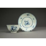 A rare Caughley porcelain tea bowl and saucer, circa 1785,