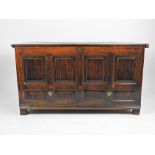 A joined oak chest, mid 18th century,