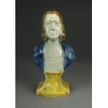 A good early English prattware bust of Rev.