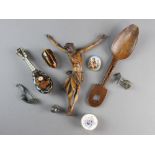 A selection of objects of virtu to include an early 19th century miniature tortoiseshell mother of