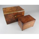 A Victorian figured walnut vanity case,