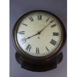 A first quarter of the 19th century mahogany drop dial clock with convex painted dial, unsigned,