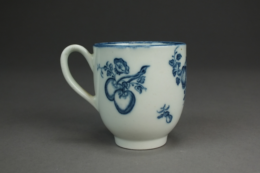 A Caughley porcelain coffee cup transfer-printed in the Apple and Damsons pattern, circa 1777-84, - Image 2 of 2