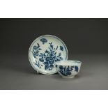 A Caughley porcelain tea bowl and saucer, circa 1775-80,