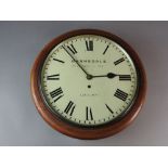 A mahogany cased single fusee wall clock, circa 1870,