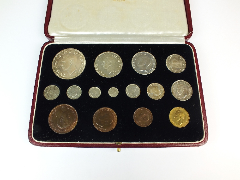 A George VI 1937 Coronation specimen coin set, comprising fifteen coins, crown to farthing,