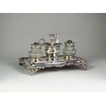 A William IV/Victorian silver ink stand, Edward, Edward junior, John & William Barnard, London 1837,