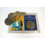 A collection of fifteen British and Foreign silver and cupro-nickel coins,