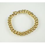 An 18ct yellow gold hollow curb link bracelet, with bolt ring clasp, weight 11.