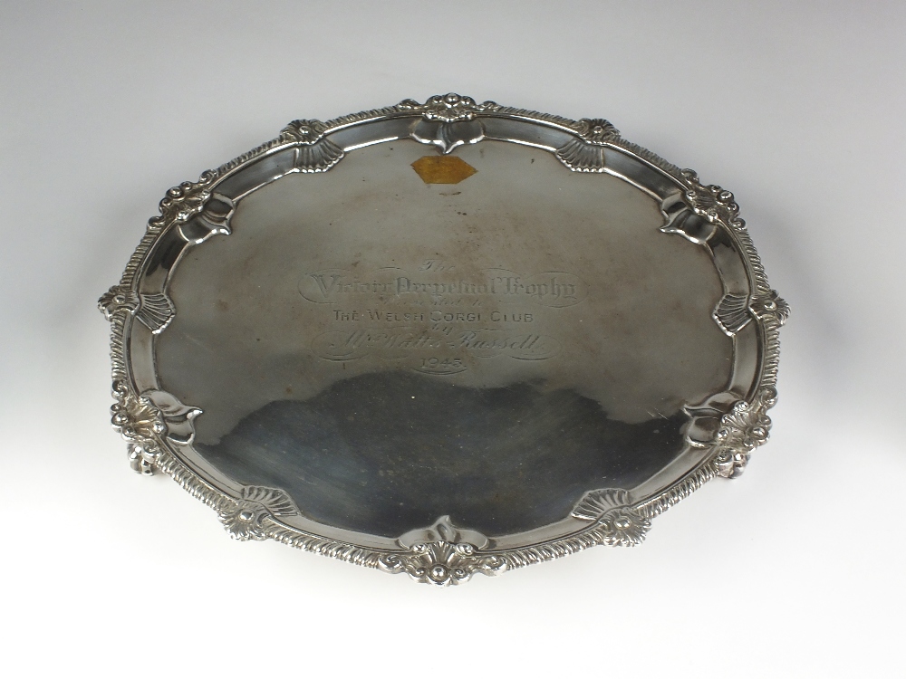 A George III silver salver, Thomas Hannam & Richard Mills, London 1763,