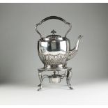 A Victorian silver spirit kettle, stand and burner, W W Harrison & Co, Sheffield 1895,