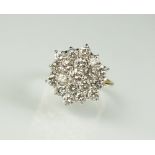 An 18ct gold diamond hexagonal cluster ring,