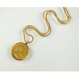 An Edward VII Sovereign pendant, dated 1903,