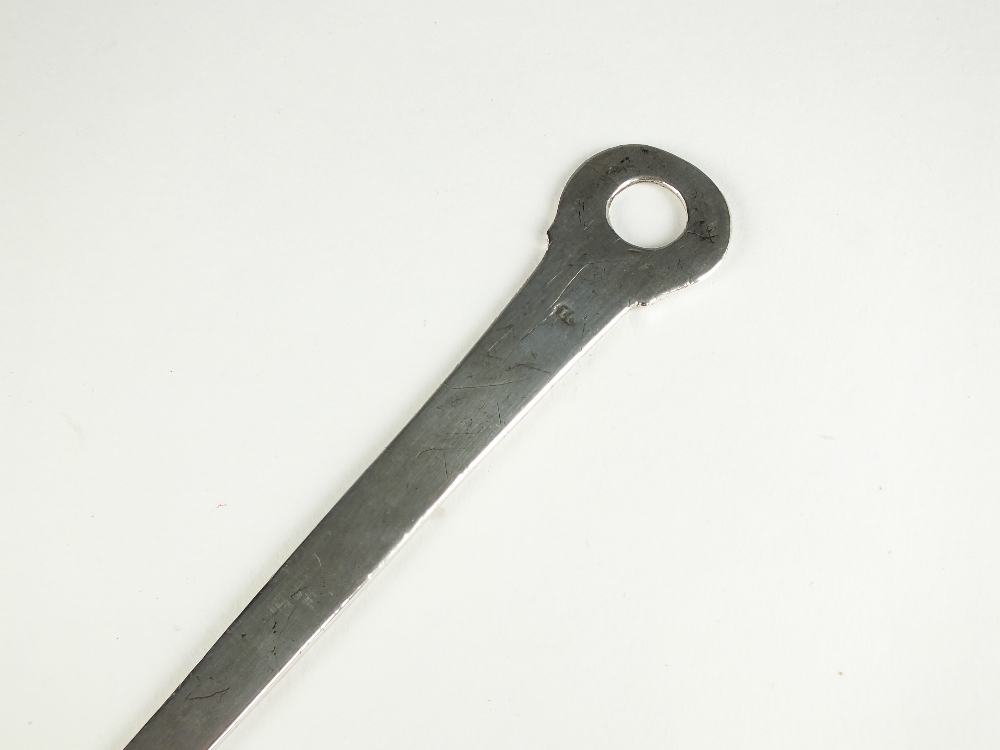 A late 18th century Irish provincial silver meat skewer, marked 'LC' or 'IC',