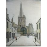 Laurence Stephen Lowry RA (1887-1976), Burford Church, signed in pencil and numbered 145/850,