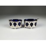 A matched pair of Art Nouveau silver salts, Henry Williamson Ltd,