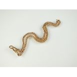 A 9ct gold graduated curb link Albert, with attached two swivels, total weight 16.
