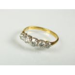 A graduated five stone diamond ring,