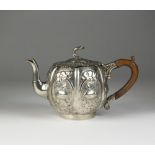 A continental silver teapot,