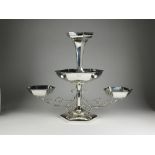 A George V large silver table epergne, Walker & Hall, Sheffield 1910,