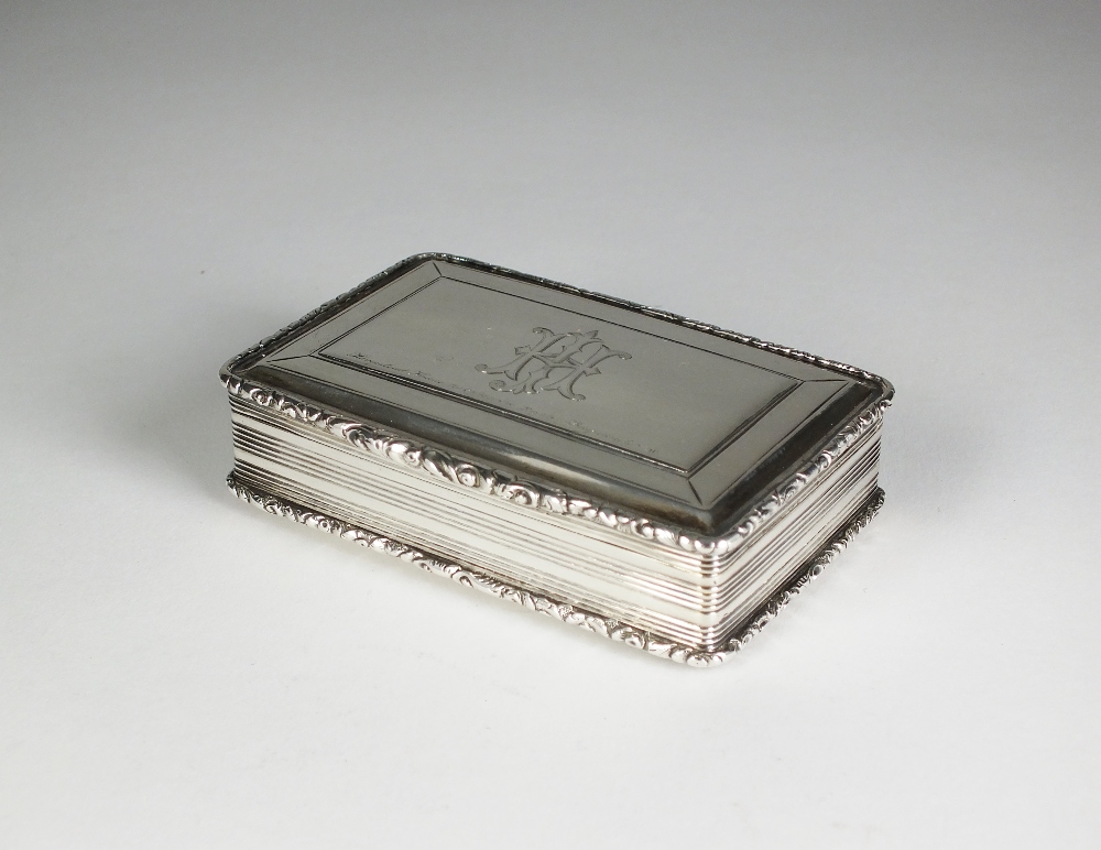 A Victorian silver snuff box by Nathaniel Mills, Birmingham 1840,